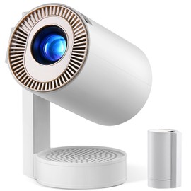 [Built-in Apps & Android 13.0] Mini Projector 1080P 4K Support, WiFi6 & BT5.0 Portable Projector, Auto Keystone, 360° Rotatable Movie Projector Compatible for iOS/Android/TV Stick/HDMI/USB, Glod