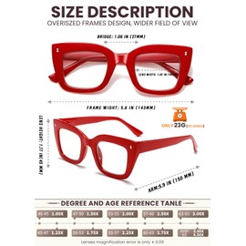 Hubeye 3 Pack Oprah Style Reading Glasses Oversized Readers Blue Light Blocking Computer Eyewear With Spring Hinge +0.0