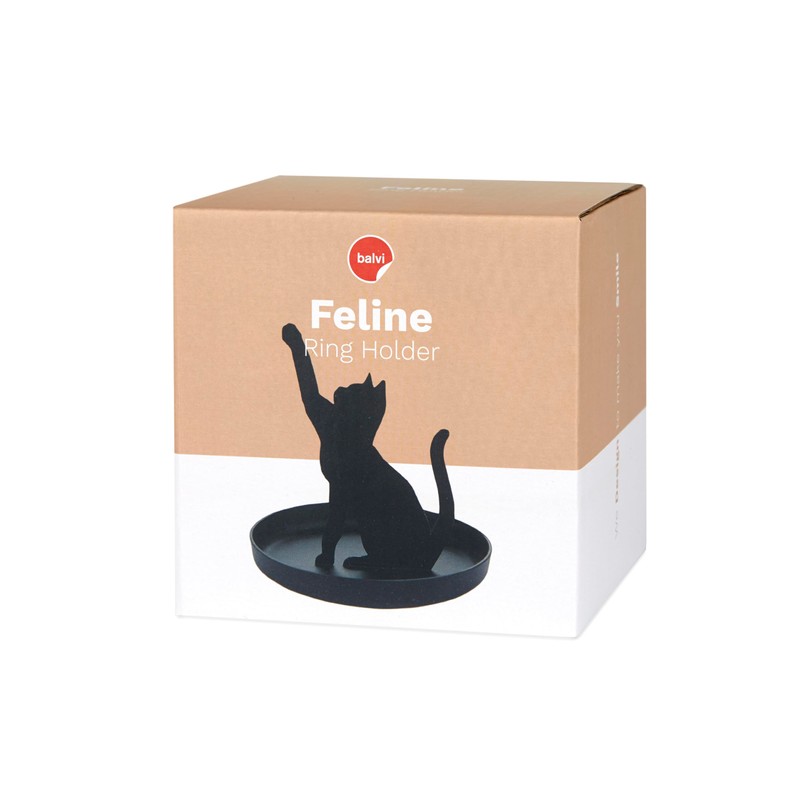 Balvi Feline Ring Holder Black Colour Cat Shape Metal