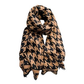 JERLA Cashmere Feel Scarf winter warm large soft Shawl wrap Scarf for women (Houndstooth khaki)