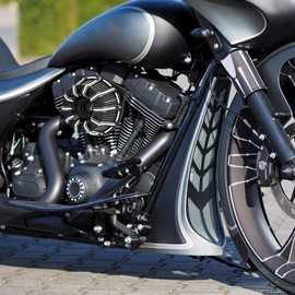 HDBUBALUS Motorcycle Air Filter Cleaner CNC Intake Filter System Kit Fit for Harley Softail 2016-2017 Touring 2008-2016 Trike 2008-2016 Dyna FXDLS 2017