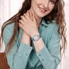 JewelryWe Unisex Floral Elastic Watch：Men Women Bohemian Round Analog Quartz