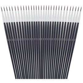 Anezus 30 Pcs Pack of Synthetic Sable Fine Detail Paint Brushes Set for Miniature, Scale Model, Art Painting in Acrylic, Oil, Watercolor