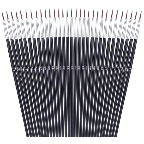 Anezus 30 Pcs Pack of Synthetic Sable Fine Detail Paint