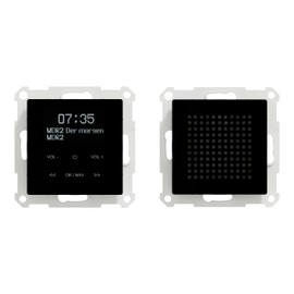Schneider Electric Merten MEG4375-0303 Radio Socket Set with Bluetooth with Speaker for System M Merten Flush-Mounted Radio DAB, Alarm Clock, Black