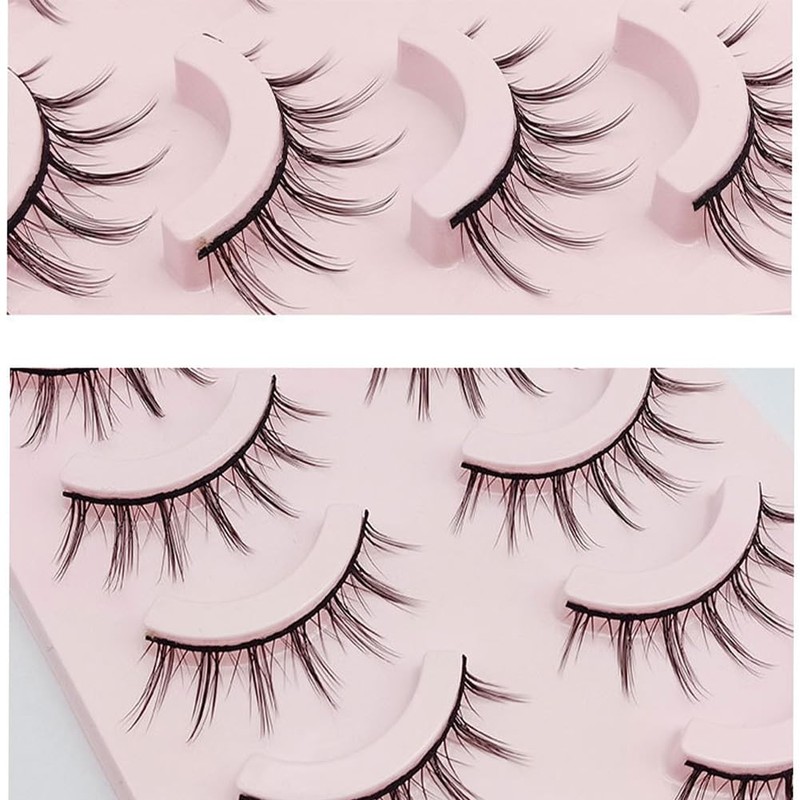 Philimumu つけまつげ ナチュラル束感つけま 黒軸手作りで超軽量・柔らか密着つけまつ毛 目尻ラッシュデザイン 初心者でも簡単 日常使いにfalse eyelashes 5ペア (021)