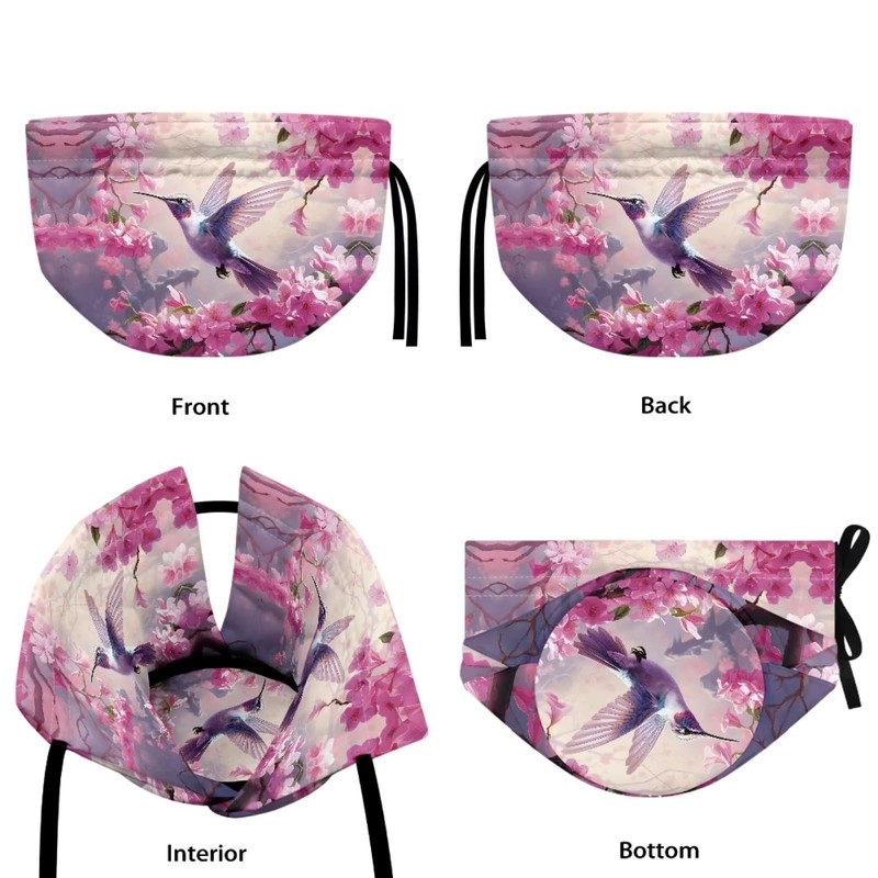 Xoenoiee Hummingbird Floral Pink Pattern Tea Pot Cover Tea Cozy