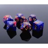 CREEBUY Blue Mix Red DND Glitter Dice Set for Dungeon