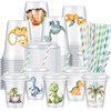Qinyoung 60 Pcs Jungle Safari Animals Cups with Lids and
