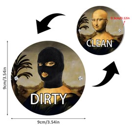 Jinyuanchao Circular Dishwasher Magnets Clean Dirty Marks, Strong Scratch-Free Magnets, Kitchen Safe, Waterproof Decorative Design (Bald Figure)