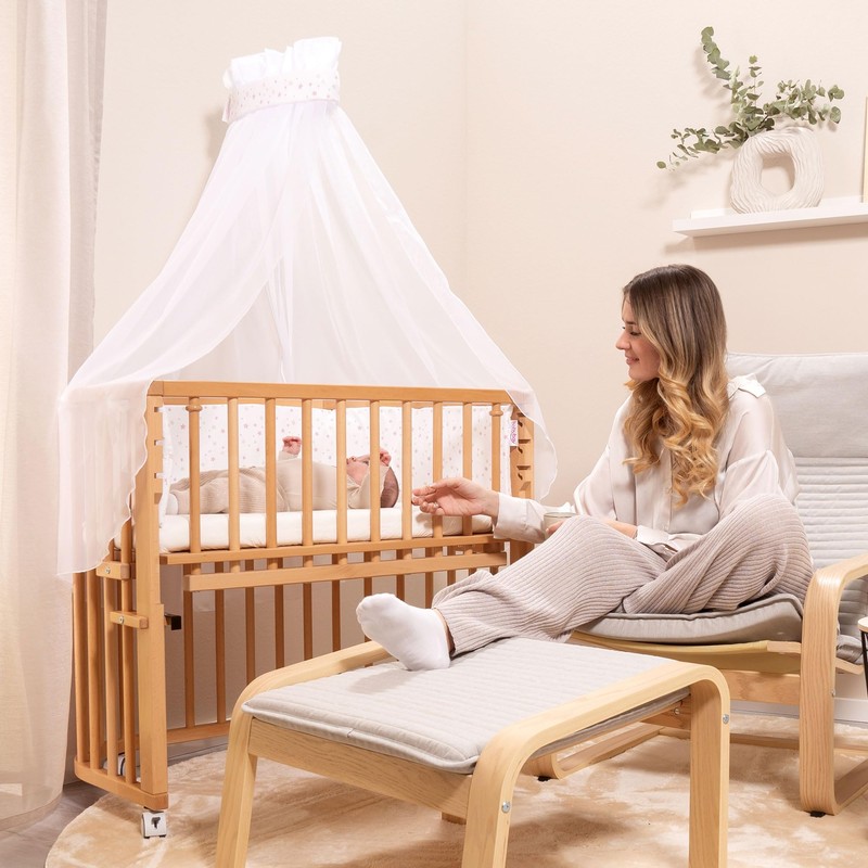 babybay Canopy Waffle Pique with Ribbon Suitable for All Models