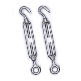 2Pcs 316 Stainless steel turnbuckle rigging screw hook to eye M5 M6 M8 tension adjuster A4 marine grade… (M8)