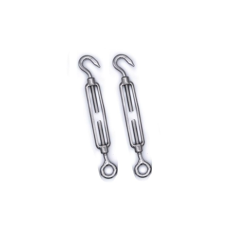 2Pcs 316 Stainless steel turnbuckle rigging screw hook to eye