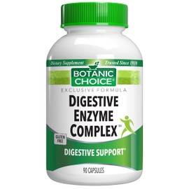 Botanic Choice Digestive Enzyme Complex - Digestive Aid for Healthy Gut Supplement for Better Digestion and Improved Nutrient Absorption to Ease Abdominal Bloating - 90 Pills