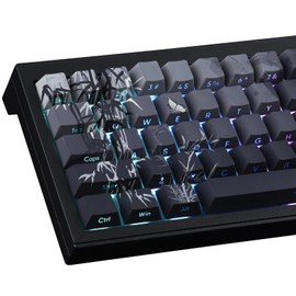 Sunzit Custom Keycaps, 135 Keys PBT Gradient Side Printed Keycap Set Cherry Profile Keycaps Dye-Sub Bamboo Sea Keycaps for Cherry MX Switches ISO/ANSI UK Layout Mechanical