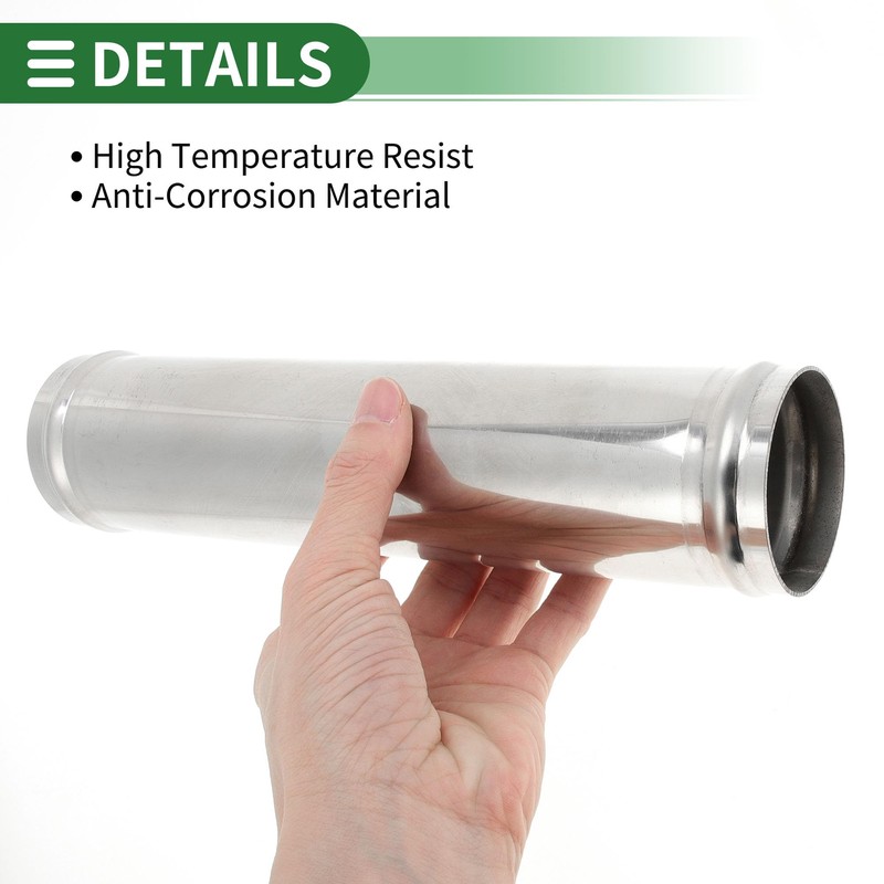 X AUTOHAUX Straight Exhaust Pipe Tube with Bead Roll DIY