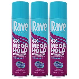 Rave Hs 4x Mega Unscnted Size 11z Rave Hs 4x Mega Unscnted Areo 11z,Pack of 3