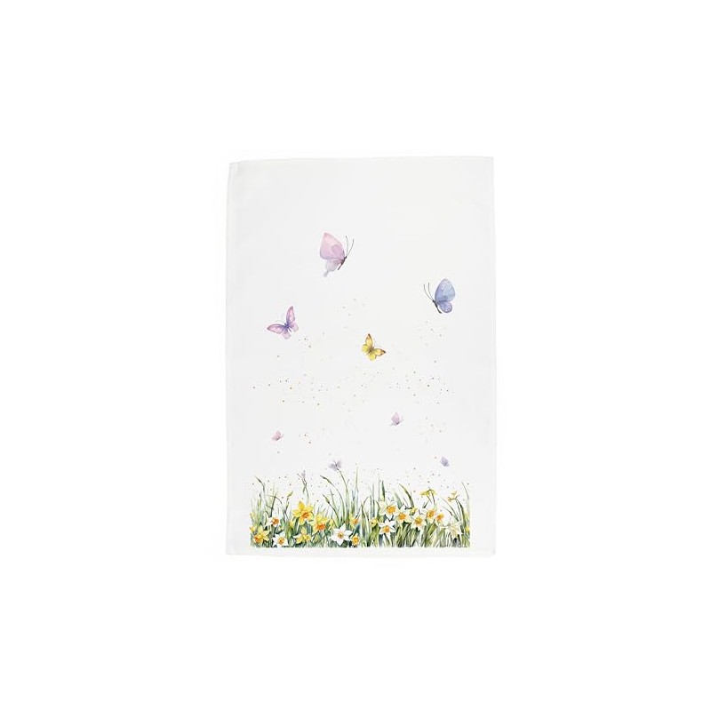Purely Home Spring Daffodils Tea Towel - Yellow Flowers Bright