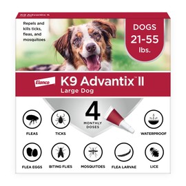 K9 Advantix K9 Advantix II Large Dog Vet-Recommended Flea, Tick & Mosquito Treatment & Prevention | Dogs 21 - 55 lbs. | 4-Mo Supply