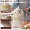 Linen Bread Bags For Homemade Bread Sourdough,Large 17x11 Inch Reusable