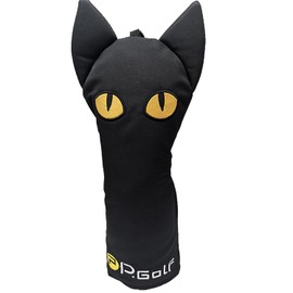 P.Golf Black Cat Head Cover (1,3,5,UT Set) (4 Piece Set)