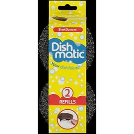 3 Packs of 2 Dishmatic Steel Scourer Refill Heads for cleaning BBQ's, Hot Plates, Steel Pots & Pans (6 in total)