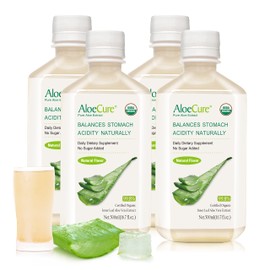 AloeCure Pure Aloe Vera Juice USDA Certified Organic, Natural Flavor Acid Buffer, 4x500ml Bottle, Processed Within 12 Hours of Harvest to Maximize Nutrients, No Charcoal Filtering-Inner Leaf