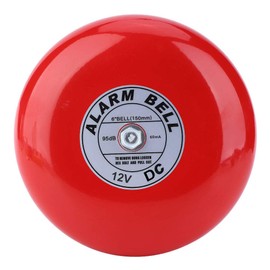 Alarm Bell, 95dB Electric Security 6 Inch Metal Round Ringing Fire Alarm for School Home Factory Doorbell (AC110V)