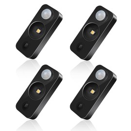 NIEGNOWOO LED Motion Sensor Puck Lights, Rechargeable Cabinet Lights, Stick on Wireless LED Night Light for Closet, Drawer, Shelf, Under Cabinet, Warm White 4Pack, USB Charging Cord Included