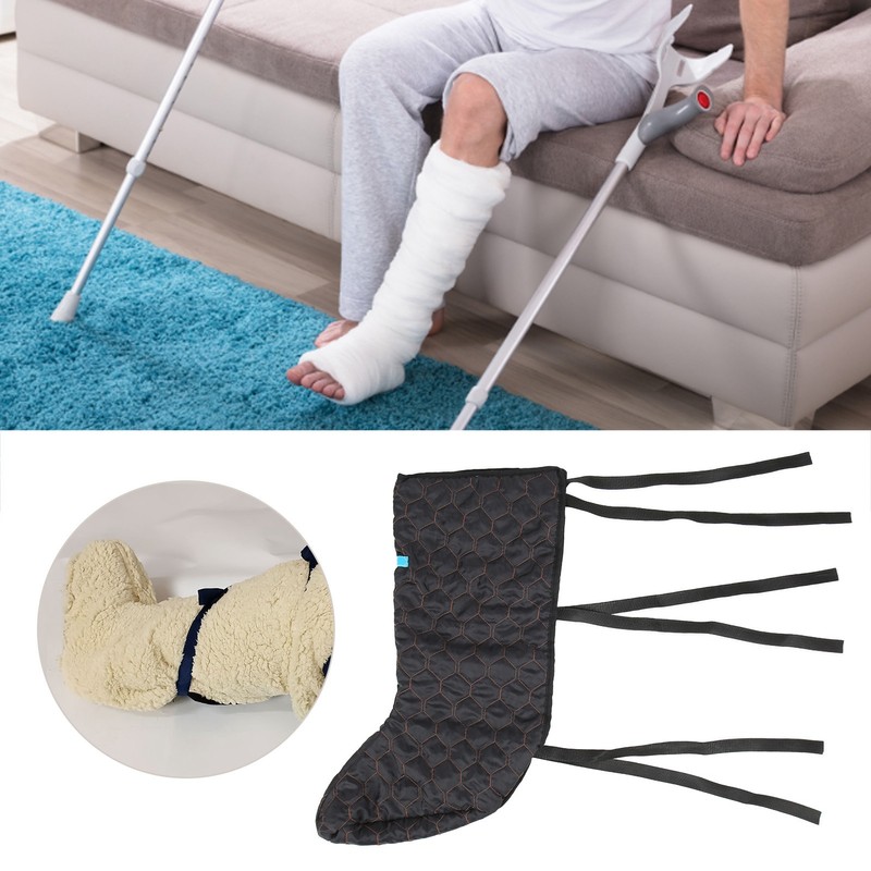 Walking Boot Cover Windproof Elastic Adjustable Fleece Soft Lining Feet
