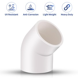 1-1/2" 4 Pcs 45° Elbow Pipe Fittings (Socket x Socket), Heavy Duty 2 Way Right Angle Pipe Fitting for DIY Creations, Schedule 40 PVC Coupling Adapter.