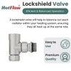 Hot Flow Satin Nickel Marella Modern Thermostatic Radiator Valve Angled