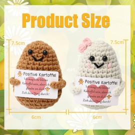 Plstod Positive Potato, Gift for Girlfriend, Leaving Gift, Colleague, Graduation Gift, Positive Gifts, Funny Gifts, Room Office Decorations, Cute Dolls, Pack of 2