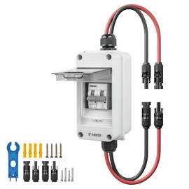 Pjerjzn 30A Solar Panel Disconnect Switch 400V DC/AC Solar Shut Off Switch 2 Poles Outdoor DC Miniature Circuit Breaker Box, IP65 Waterproof UV-Proof for Solar PV Home (30 Amp)