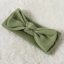 Ayalinggo Newborn Baby Romper Infant Girl One-piece Outfit Waffle Ruffle Zip Footie Spring Summer Clothes With Bow Headband, Green, Newborn