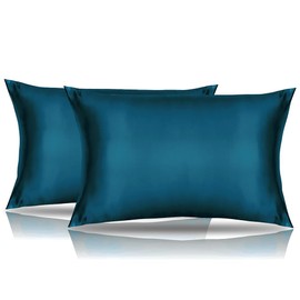 Toddler Pillow Cases 14 x 20 2 Pack Travel Pillowcase Breathable Silky Soft Baby Pillow Cases Deep Sea Blue Kids Satin Pillowcase Envelope Style