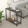 Ecoprsio Console Table Sofa Table with Mesh Shelves, 2 Tier