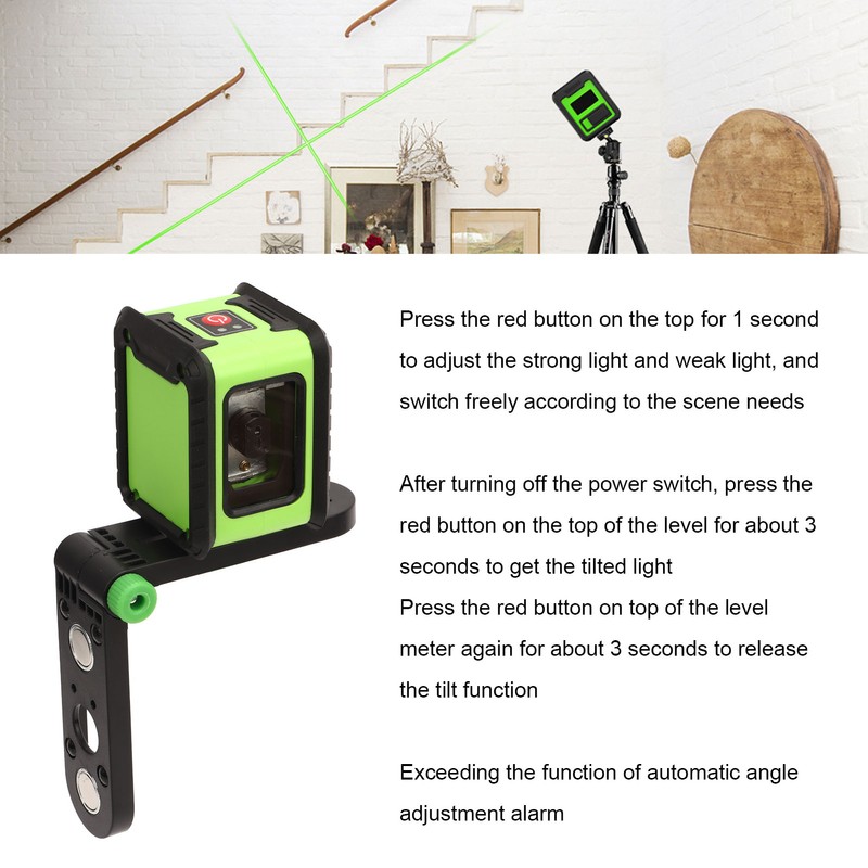 Green Beam Line Level with L Bracket Tripod Self Leveling