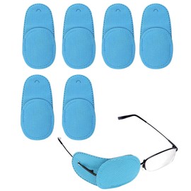 LUTER Pack of 6 Eye Patches for Glasses, Large Size Eye Patch for Lazy Eye of Right Left Eye for Children and Adults Lazy Eye Amblyopia Strabism (Blue)