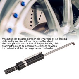 Brake Pad Service Pencil Gauge, Car Brake Pad Detection Pen Scale Tire Depth Gauge Measuring Tool Black Silver Universal for Internal External