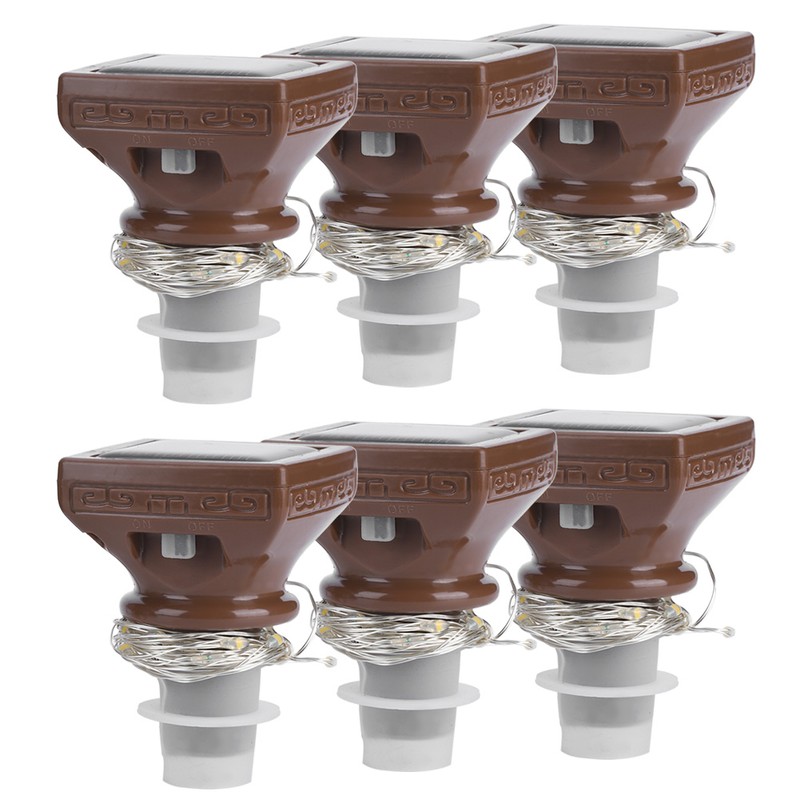 6PCS 20LED Solar String Lights Waterproof Wine Bottle Cork Lamp