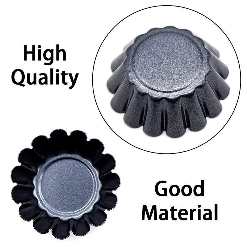 Adipn 6 Pcs Tart Tins Mini Non-Stick Tart Pans Round