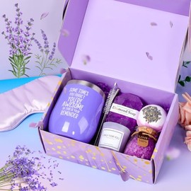 LISAPRO Regalos de cumpleaos para mujeres, Cesta de regalo relajante de spa, Paquete de cuidado personal para mujeres, Christmas Gifts for Mom Wife...