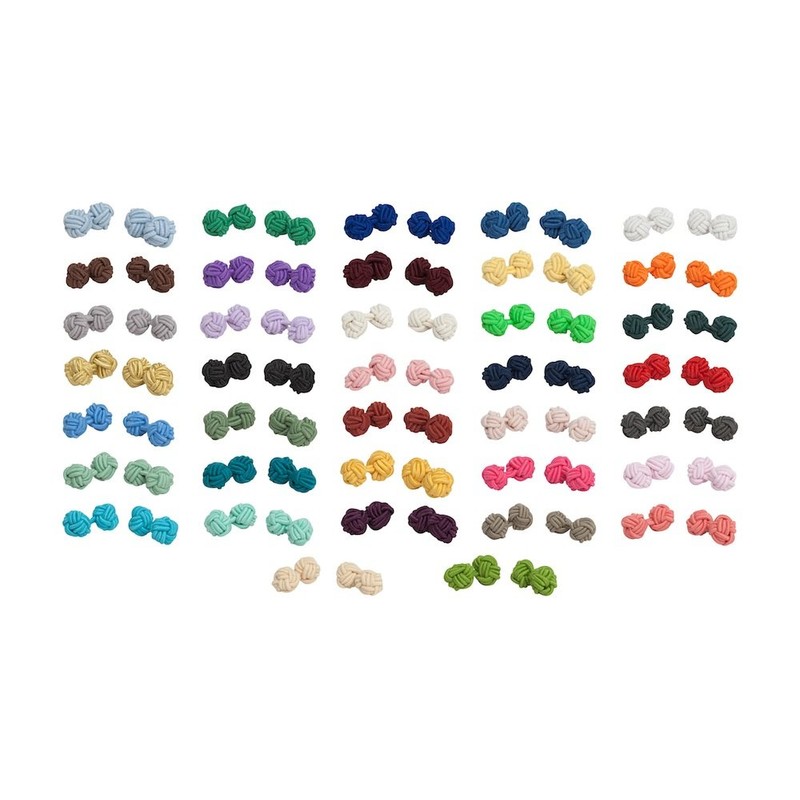 Jacob Alexander Pair of Solid Color Silk Knot Cufflinks -