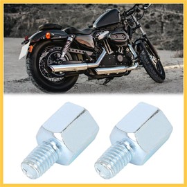REPAIROCK 2pcs 8mm RH to 8mm RH Rearview Mirrors Adapter Screws Bolt Accessories Silver Tone for Motorcycle Bike Auto Replacement Parts