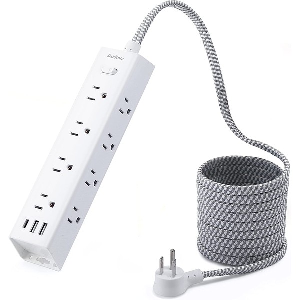Surge Protector Power Bar - 10 FT Extension Cord, Power