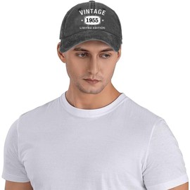 DMZIY 70th Birthday Gifts for Women Men Vintage 1955 Baseball Cap Ideas Gift Embroidery Party Hats Parents Turning 70 Th (US, Alpha, One Size, 1955-Black)