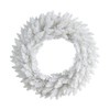 Nearly Natural 24in. White Colorado Spruce Artificial Christmas Wreath with