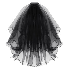 AOPRIE Tiara and Crown for Women Black Bride Veil Black Bridal Shower Supplies Bachelorette Party Decorations Birthday Gift Sets