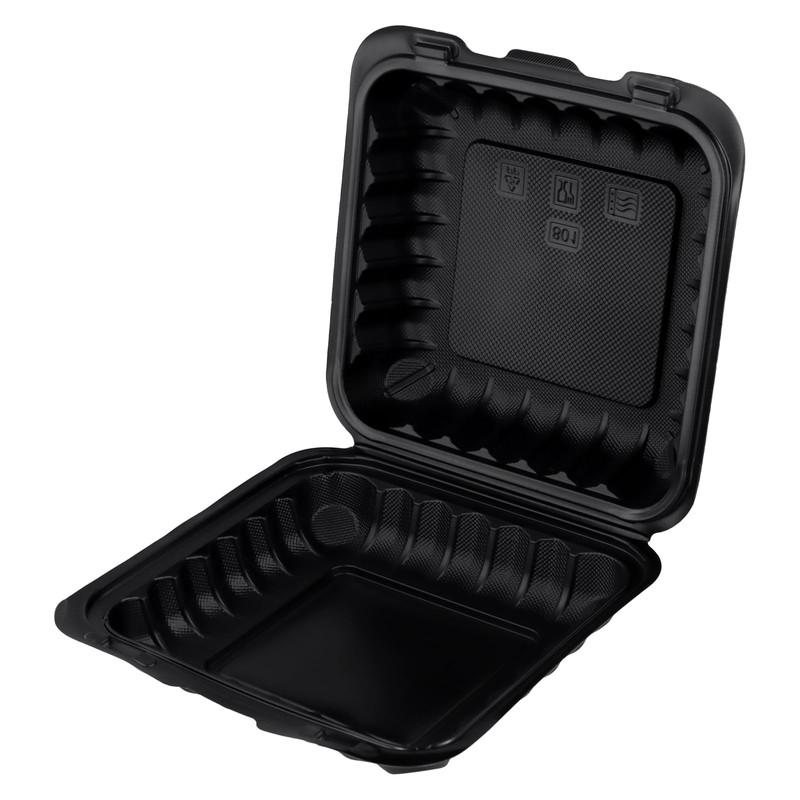 70 Pack Clamshell Food Containers, 8 x 8 x 2.8